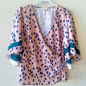 Vici Collection Flutter Sleeve Wrap Blouse